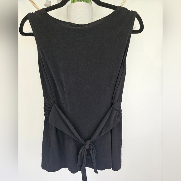 Mimi Maternity Sleeveless Tie Back Maternity Top Black Size Medium - Picture 2 of 4